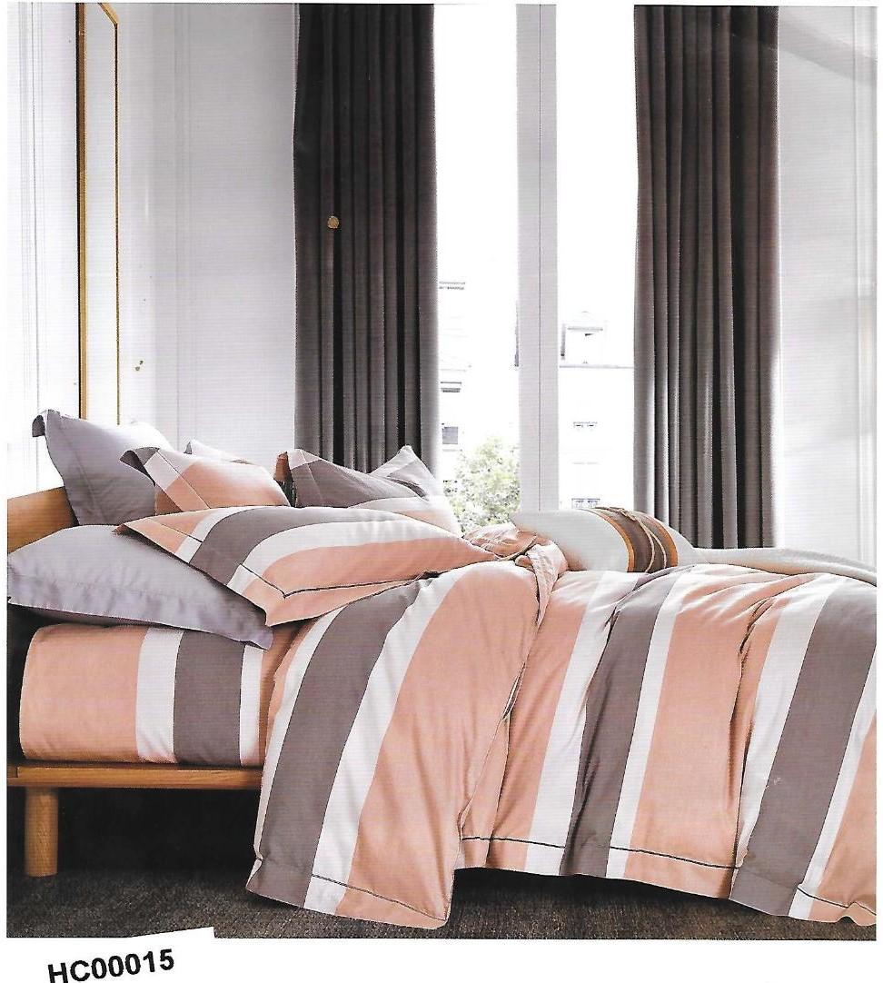 Parure De Lit 220x240 Cm Rayée Réversible - 1 Housse De Couette + 2 Taies 65x65 Cm - Microfibre Douce - Zippée - 8